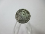 h-119 1850 US Silver  1/2 Dime