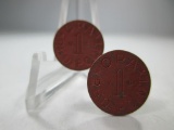 t-125 2x Red WW11 Ration Tokens