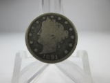 h-185 1891 US V-Nickle