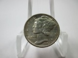 h-202 AU 1942 Mercury Silver Dime