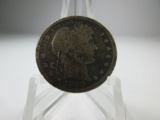 h-221 1899 Barber Silver Quarter with Scratch