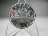 t-26 1965 Canada Silver Dollar in AU+ Condition
