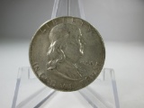 jr-54 1951 Franklin Silver Half Dollar AU+