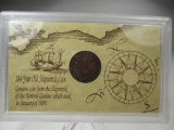 h-7 1809 Admiral Gardner Shipwreck Coin in Plastic holder.