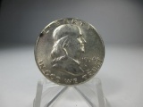 jr-90 1954 AU+ Franklin Silver Half Dollar