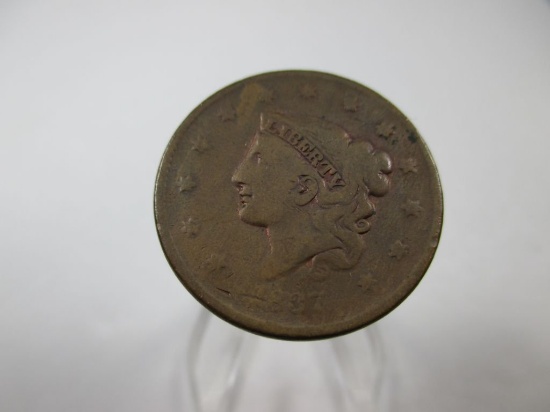 h-20 1837 US Copper Large Cent