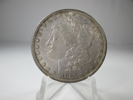 h-34 AU 1882-S Morgan Silver Dollar. This is a great condition coin with nice eye appeal