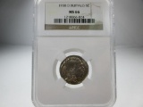t-107 1938-D Buffalo Nickle NGC MS-66. This is a superb example of a buffalo nickel