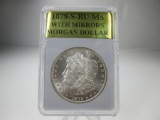 jr-126 Choice Brilliant unc 1879-S Morgan Silver Dollar. Bright white luster on a VERY well struck c
