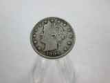 t-128 1906 US V-Nickle in Fine condition