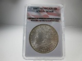 jr-207 1887-P Choice Gem BU Morgan Silver Dollar
