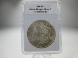 jr-219 1904-0 Gem BU Morgan Silver Dollar. Last yr. ever minted at New Orleans Mint