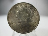 jr-255 Gem BU 1923-D Peace Silver Dollar. Toned