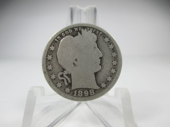 g-34 1898 Barber Silver Quarter