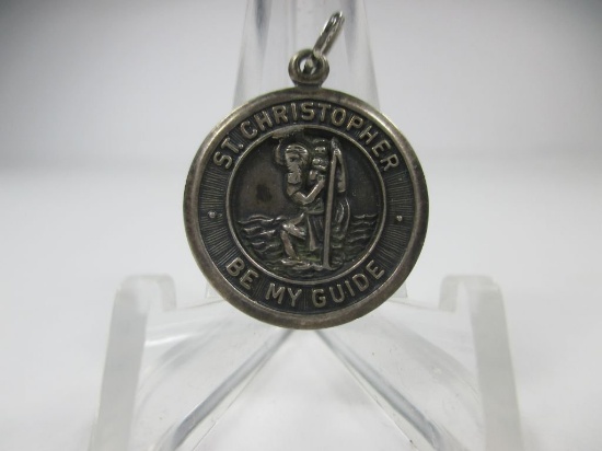 g-39 Sterling Silver. St. Christopher Be my guide Pendant