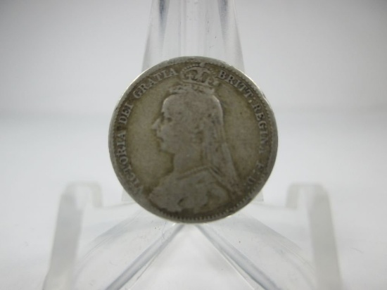 t-5 1890 Gr Britan Silver 6 Pence