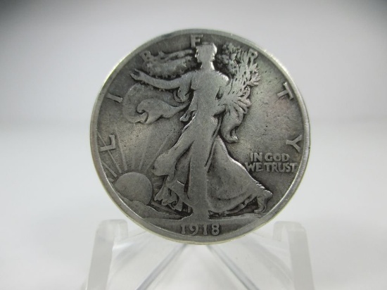 g-62 1918-S Reverse Mint Mark Walking Liberty Silver Half Dollar