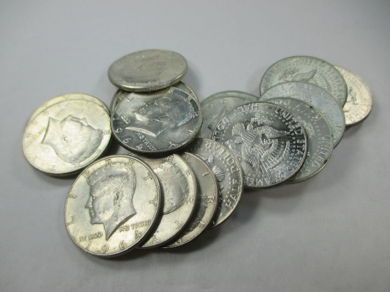 g-64 20 AU/BU 1964 90% Silver Kennedy Half Dollars