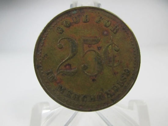 t-65 Milan, MN. E.H. Dalen. 25 Cent Good for token
