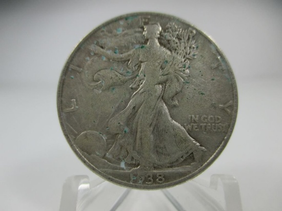 g-70 Fine 1938-P Walking Liberty Silver Half Dollar