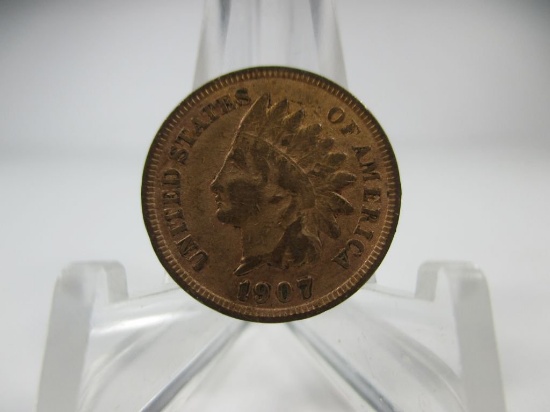 t-73 1907 Indian Head Cent XF Details