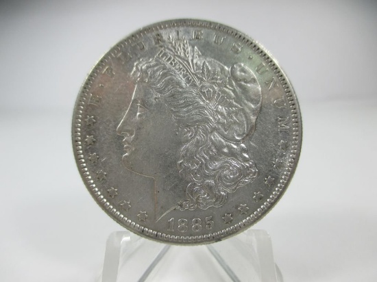 jr-75 AU+ 1885-S Morgan Silver Dollar