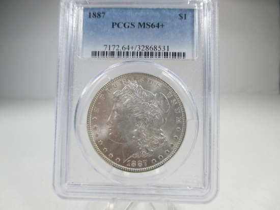 g-2 1887 PCGS Graded MS-64+ Morgan Silver Dollar