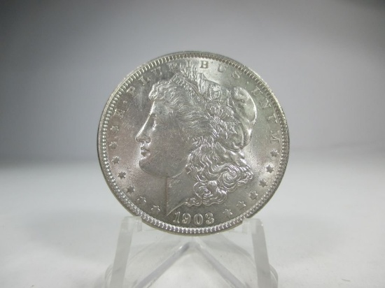 v-22 UNC 1903-P Morgan Silver Dollar. Frosty luster and nice details