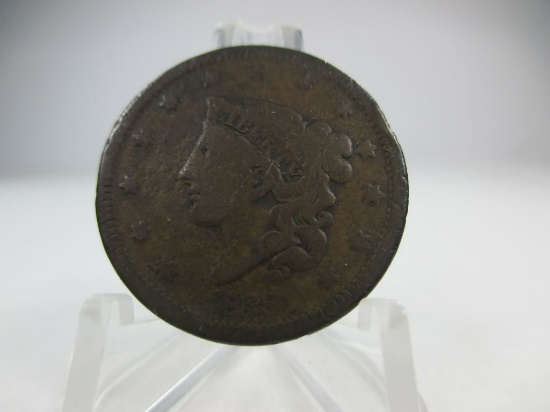 h-4 1838 US Copper Large Cent