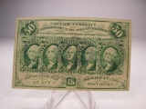 jr-106 CRISP UNC 1862 1st Issue US Fractional Note. There is a small pin hole on this that you can b