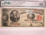 jr-31 1891 PMG AU-58 $1 Treasury Note. There are not many notes known to exist in better grade than