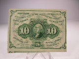 jr-85 1862 Series 1 10 Cent fractional Currency in XF+ Condition