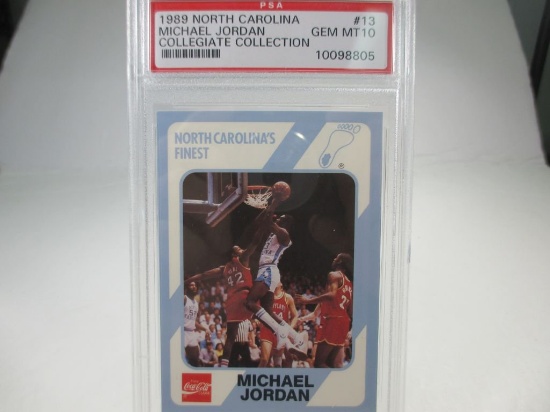 PSA GEM MT 10.  1989 North Carolina Michael Jordan #13 Collegiate Collection.