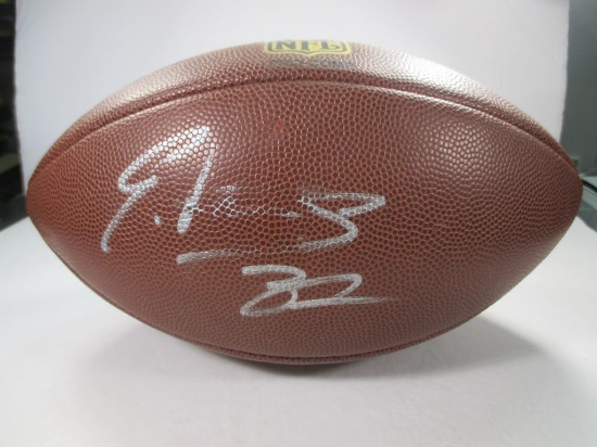 jr-42 Edgerrin James Autographed Football with COA. Nice Silver color signature on a Official NFL ba