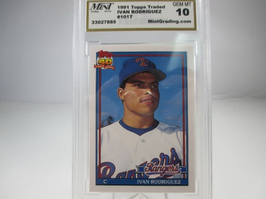 MGS GEM MT 10. 1991 Topps Traded Ivan Rodriguez #101T