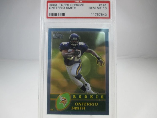 jr-49 PSA GEM MT 10. 2003 Topps Chrome Onterrio Smith ROOKIE Card. MN Vikings