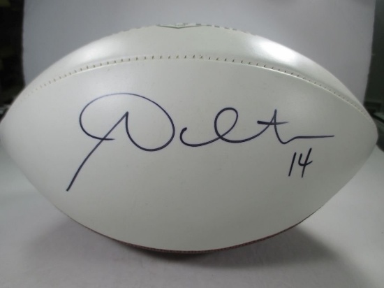 jr-50 Andy Dalton Autographed Football with COA. Bold Black ink Signature.