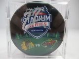 jr-68 Minnesota Wild Zach Parise Autographed hockey puck with COA