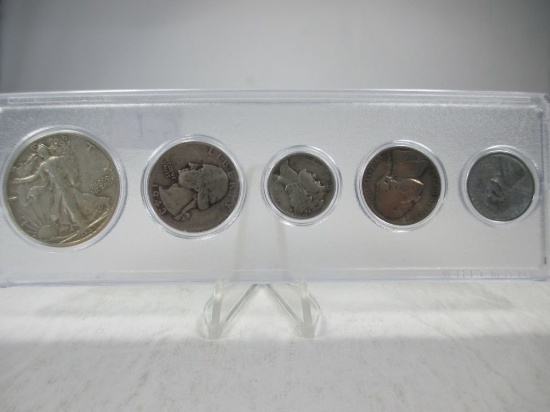 g-1 1943 US Type coin set in plastic holder