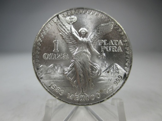 a-15 1983 Mexico Silver 1 onza 1oz .999 Fine Silver