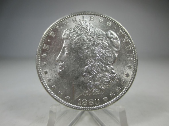 v-18 GEM BU 1880-0 Morgan Silver Dollar. Better Date