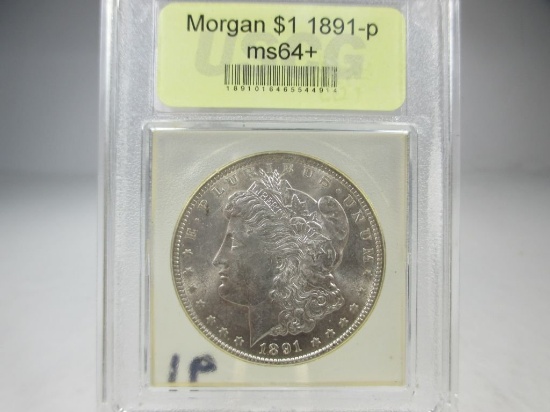 g-20 1891-P UNC Morgan Silver Dollar
