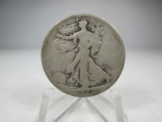 v-22 1921 Walking Liberty Silver Half Dollar. KEY DATE