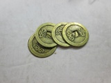 a-121 4 1700's China Cash Coins. COPIES
