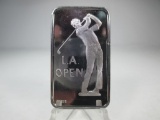 jr-83 Super Rare 1973 L.A. Open Golf Tournament 1oz .999 Silver Bar