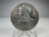 a-89 1904 Republic of Panama Silver Half Dollar. Cleaned