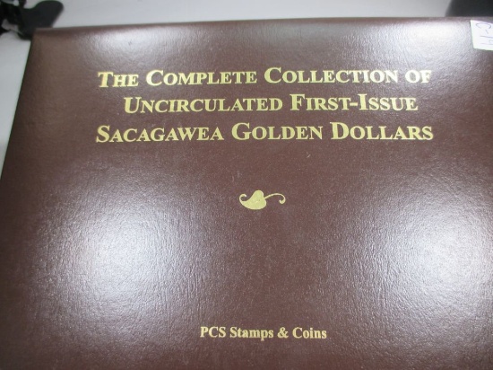 c-19 2000-2008 Complete 18 Coin set of Sacagawea Dollars and Stamp in book