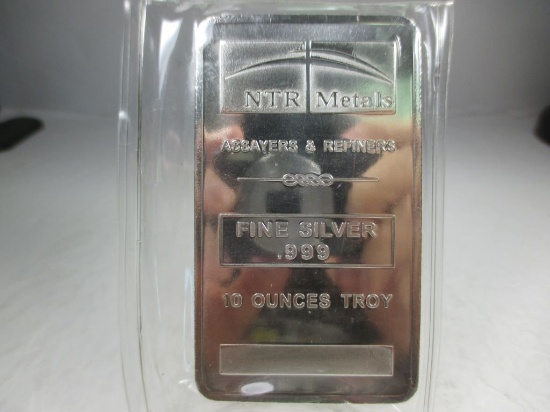 t-31 NTR Metals 10oz .999 Silver Bar in mint plastic sleeve