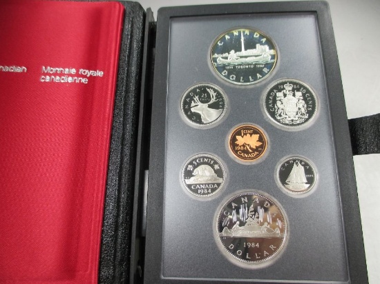 a-33 1984 Canada Proof set with Silver dollar.