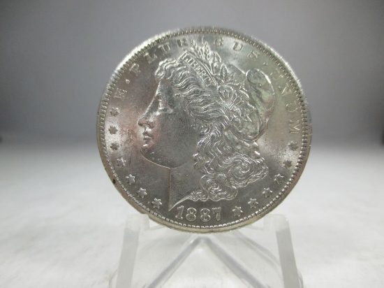 v-45 GEM BU 1887-S Morgan Silver Dollar. BETTER DATE